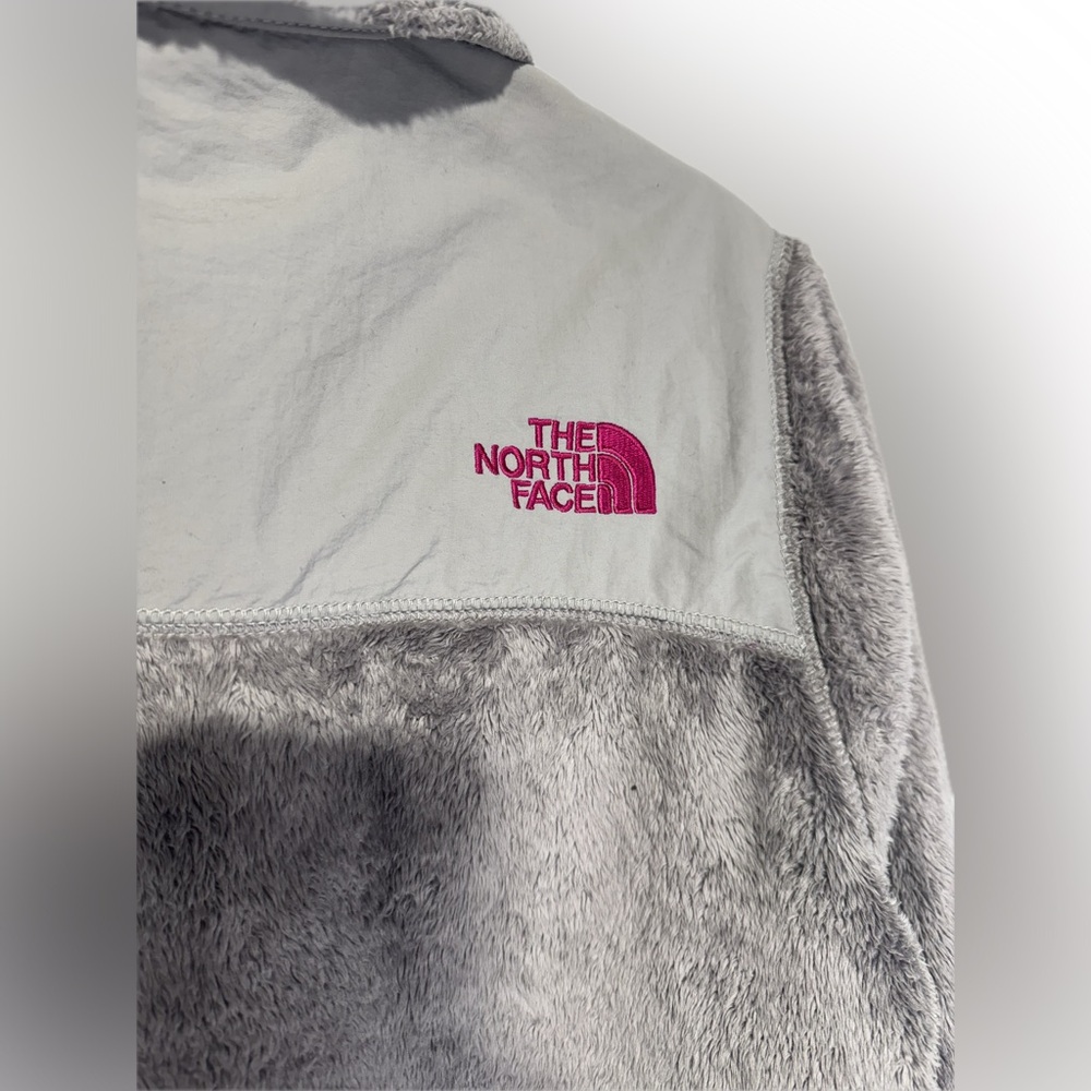 The North Face Youth Large Fleece Pullover Jacket Pink/Gray - Picture 14 of 15